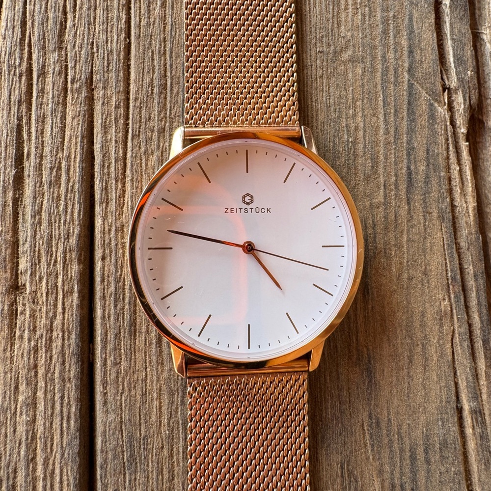 Men's Gold and White Watch